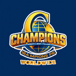 A sleek and modern 3D logo design for 'Champions Pro Worldwide'