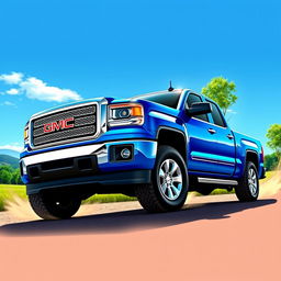 A highly detailed and realistic illustration of a 2013 GMC Sierra 1500 pickup truck