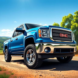 A highly detailed and realistic illustration of a 2013 GMC Sierra 1500 pickup truck