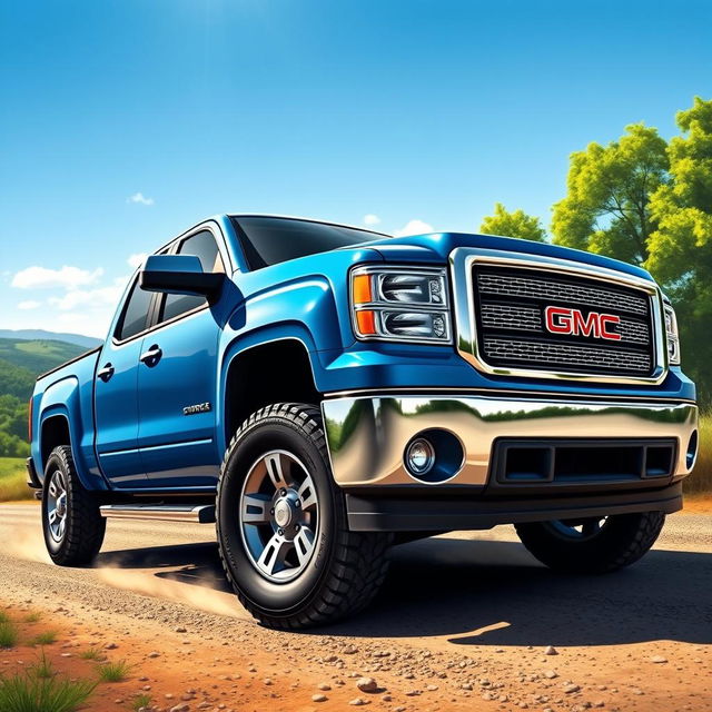 A highly detailed and realistic illustration of a 2013 GMC Sierra 1500 pickup truck