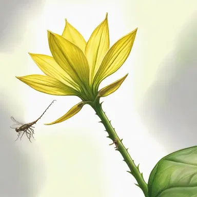 The artist created a beautiful painting of an acrogen, capturing the delicate growth at the tip of the main stem.