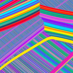 A vibrant background featuring diagonal lines alternating from upper left to lower right and upper right to lower left