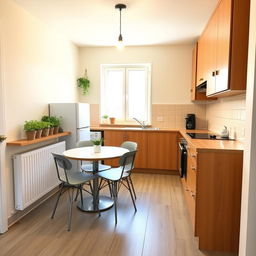 A cozy and functional kitchen-dining area measuring 3x3 meters