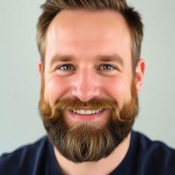 A portrait of a man with a well-groomed beard, showing it styled naturally and neatly