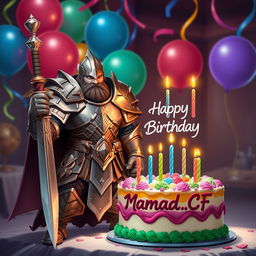 A warrior celebrating his birthday with a festive atmosphere