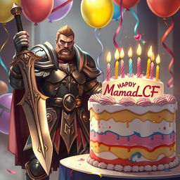 A warrior celebrating his birthday with a festive atmosphere