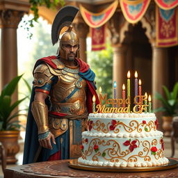 A stunning scene of a Persian warrior from the Achaemenid Empire celebrating his birthday