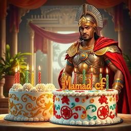 A stunning scene of a Persian warrior from the Achaemenid Empire celebrating his birthday