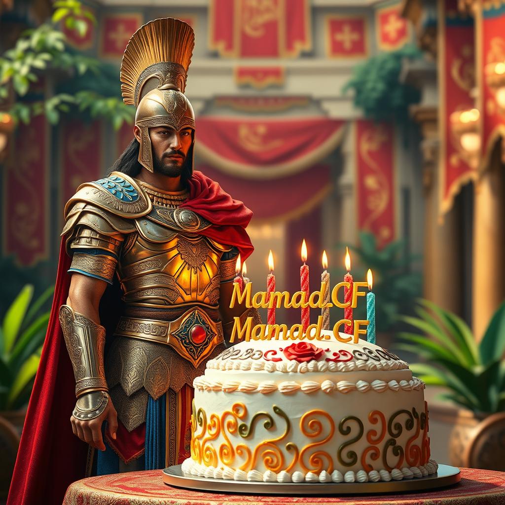 A stunning scene of a Persian warrior from the Achaemenid Empire celebrating his birthday