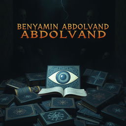 A surreal and mysterious scene featuring the name 'BENYAMIN ABDOLVAND' in a strange, bold font positioned at the top