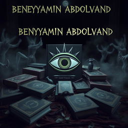 A surreal and mysterious scene featuring the name 'BENYAMIN ABDOLVAND' in a strange, bold font positioned at the top