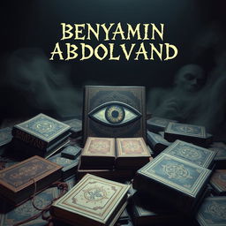 A surreal and mysterious scene featuring the name 'BENYAMIN ABDOLVAND' in a strange, bold font positioned at the top