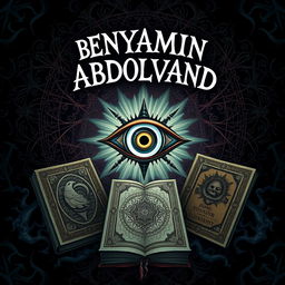 An eerie and mystical artwork featuring the name 'BENYAMIN ABDOLVAND' displayed in a strange and unsettling manner at the top