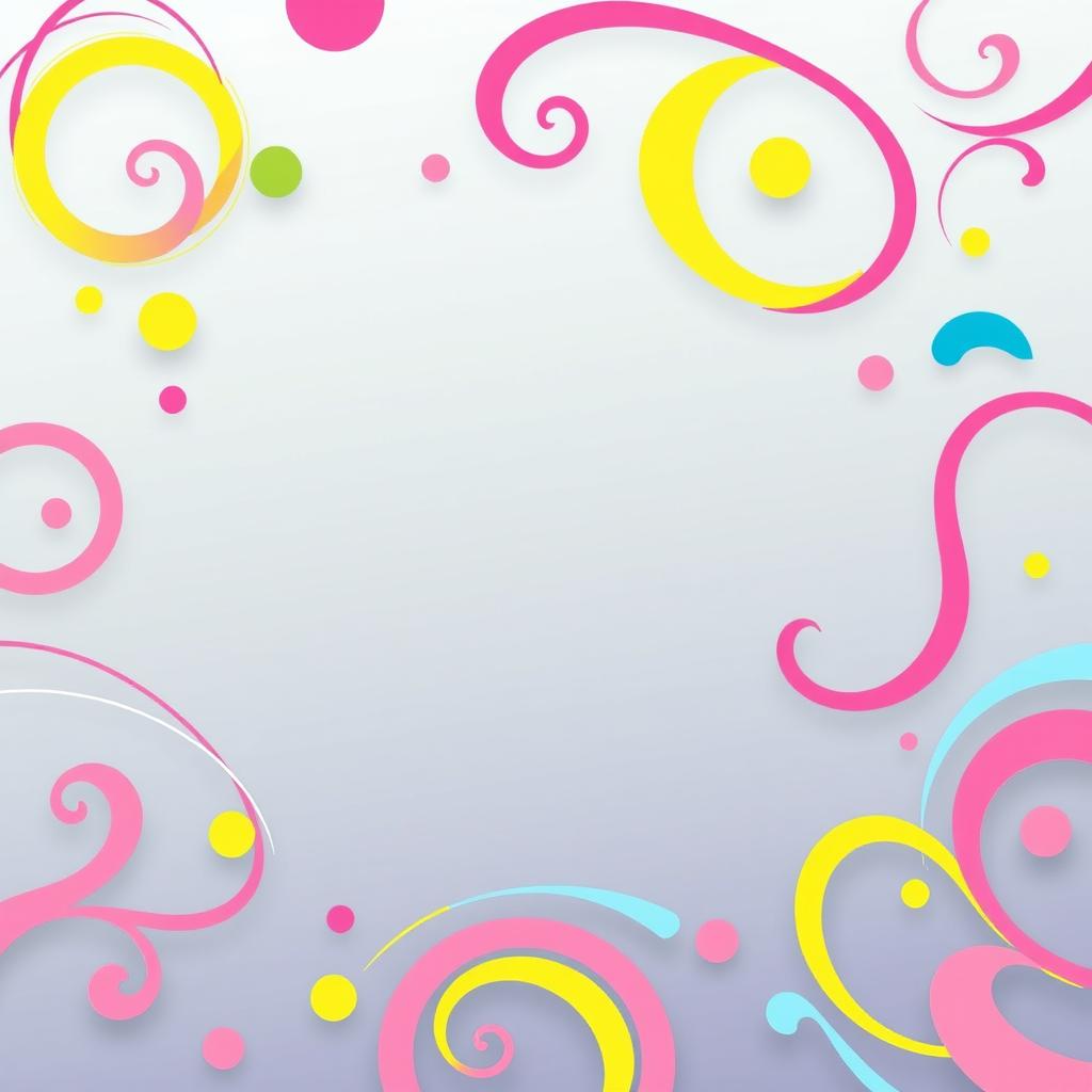 A vibrant and playful background featuring a colorful abstract design with swirls, curves, and shapes that create a sense of movement and energy