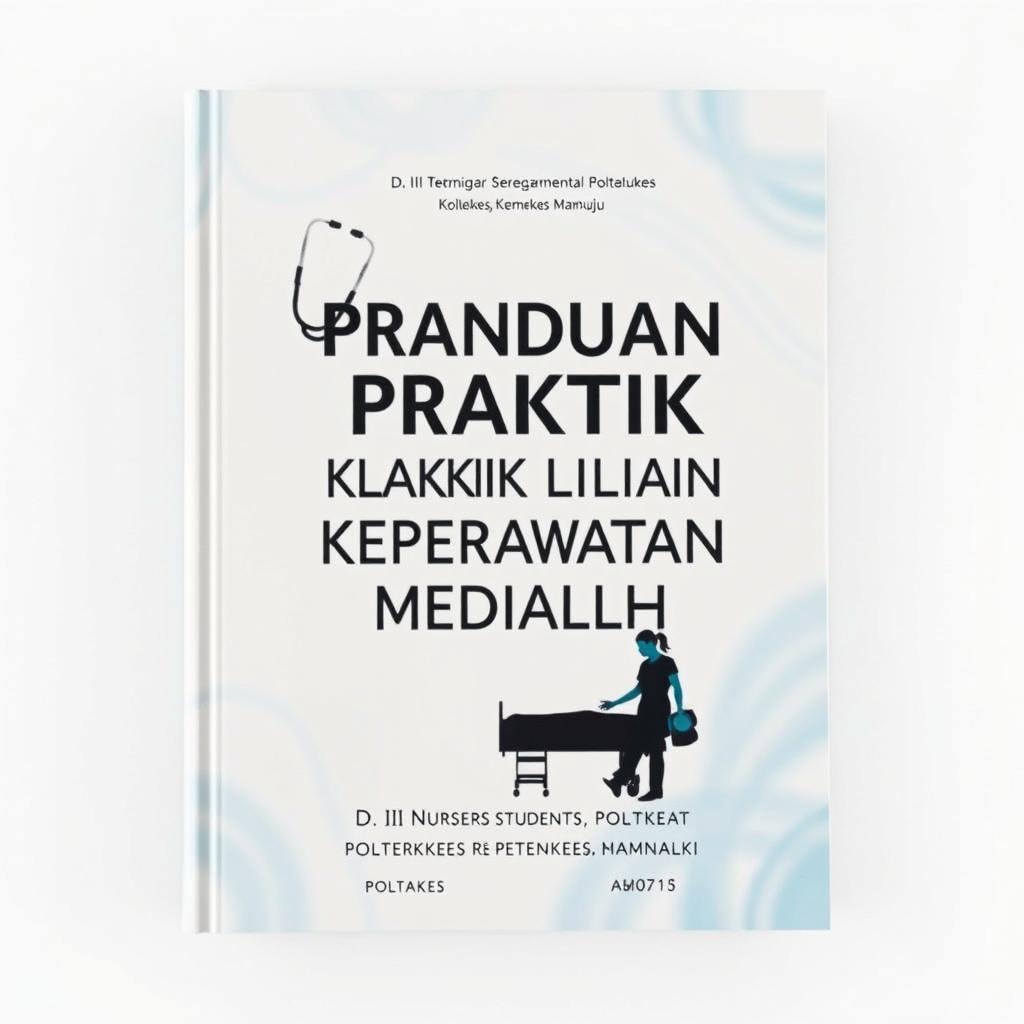 A professional and informative book cover for 'Panduan Praktik Klinik Keperawatan Medikal Bedah' intended for D III Nursing Students at Poltekkes Kemenkes Mamuju