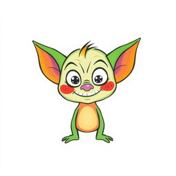 A minimalistic style drawing of a colorful goblin for Halloween, depicted in a playful manner
