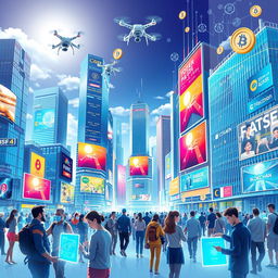 A visually striking illustration representing the development of the digital economy and innovation