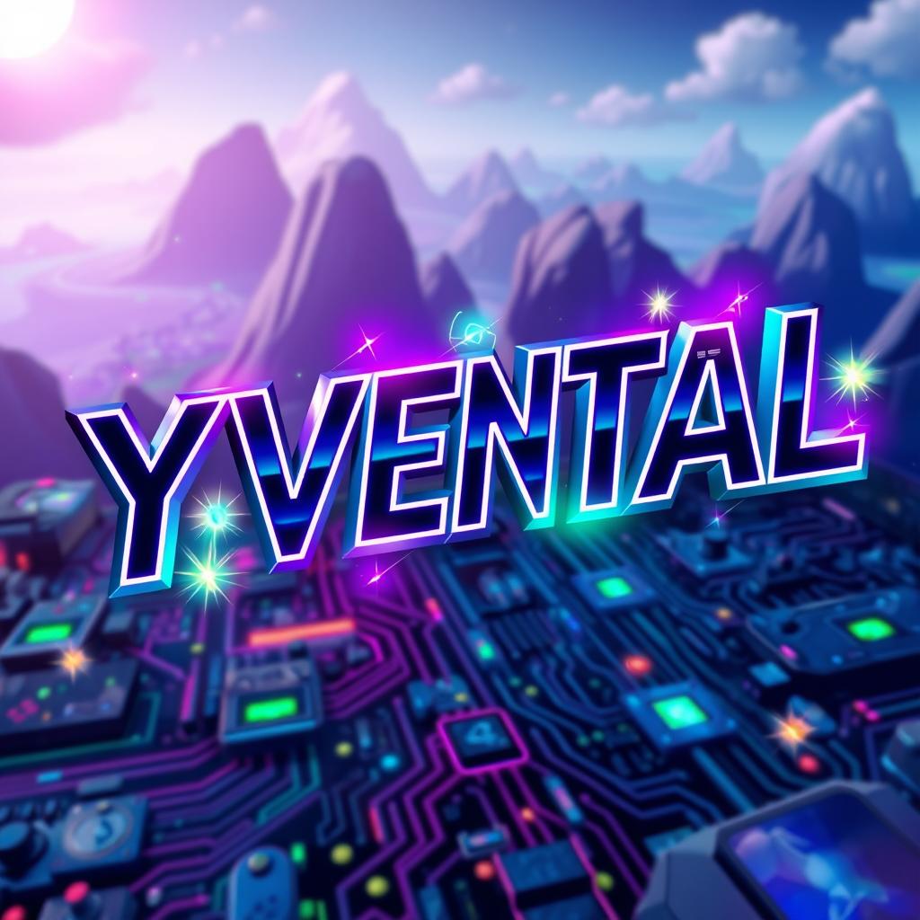 The name 'YVENTAL' displayed in a vibrant, dynamic gaming style