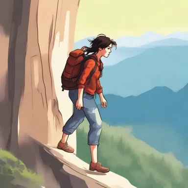 The protagonist in the novel overcomes her acrophobia when she conquers her fear of heights to save a stranded hiker.