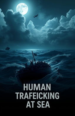 A captivating motion graphic illustrating the theme of human trafficking at sea