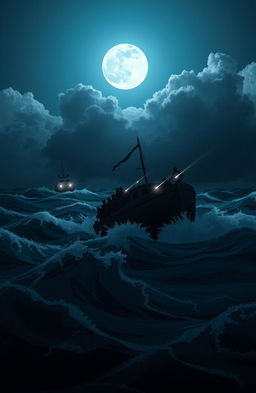 A captivating motion graphic illustrating the theme of human trafficking at sea