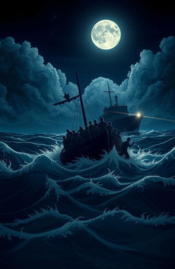 A captivating motion graphic illustrating the theme of human trafficking at sea