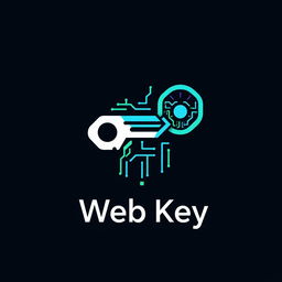 A modern and sleek logo design representing a web key concept