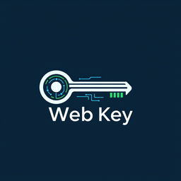 A modern and sleek logo design representing a web key concept