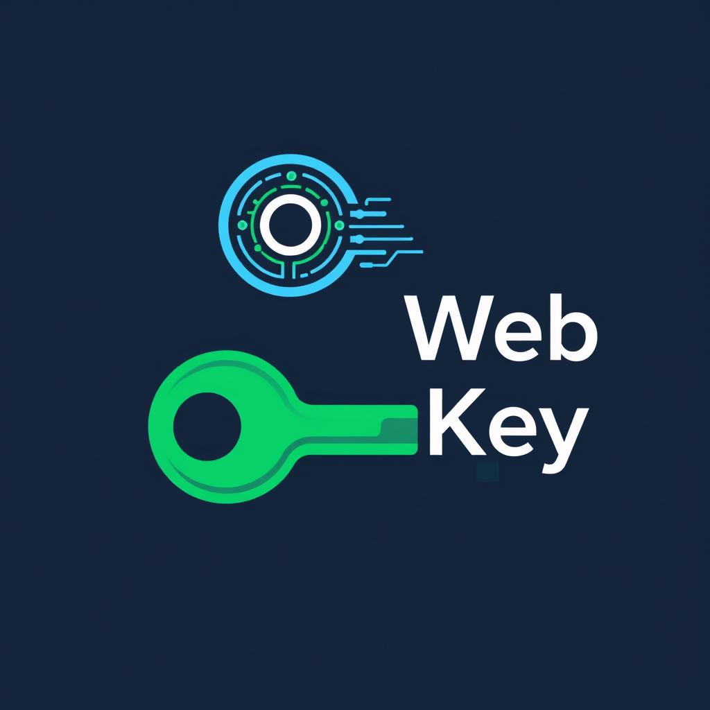 A modern and sleek logo design representing a web key concept
