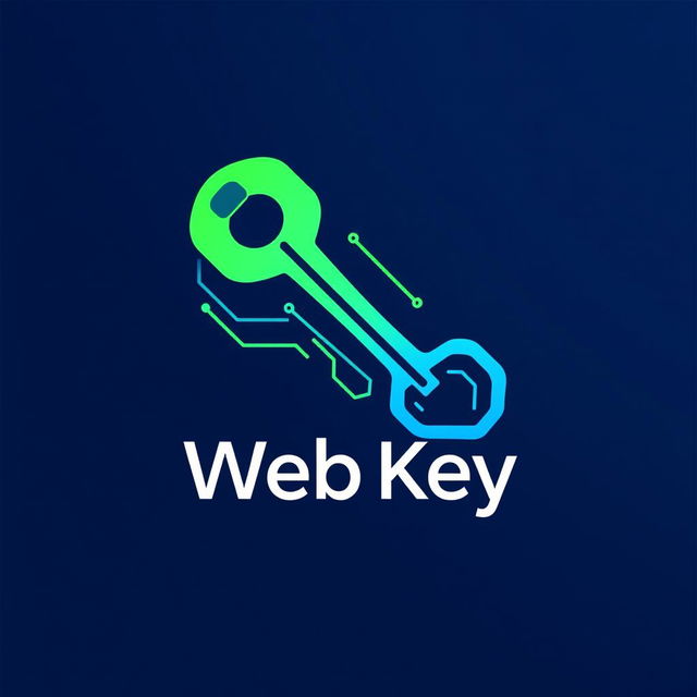 A modern and sleek logo design representing a web key concept