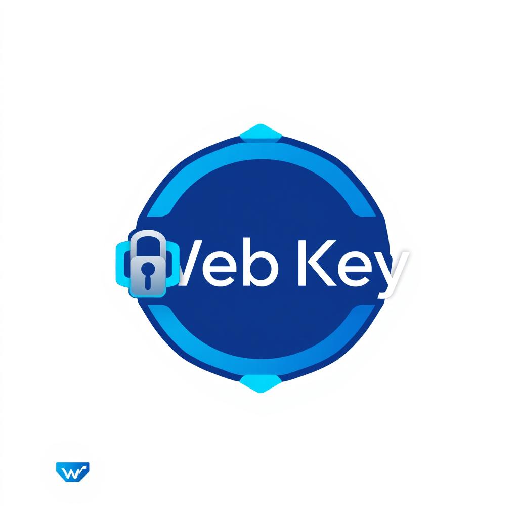 A modern and sleek logo design for a fictional tech company named 'Web Key'