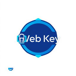 A modern and sleek logo design for a fictional tech company named 'Web Key'