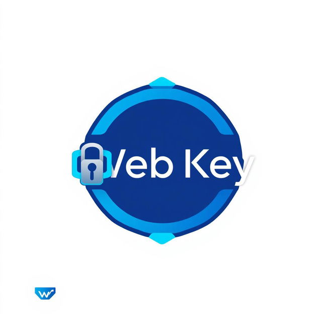 A modern and sleek logo design for a fictional tech company named 'Web Key'