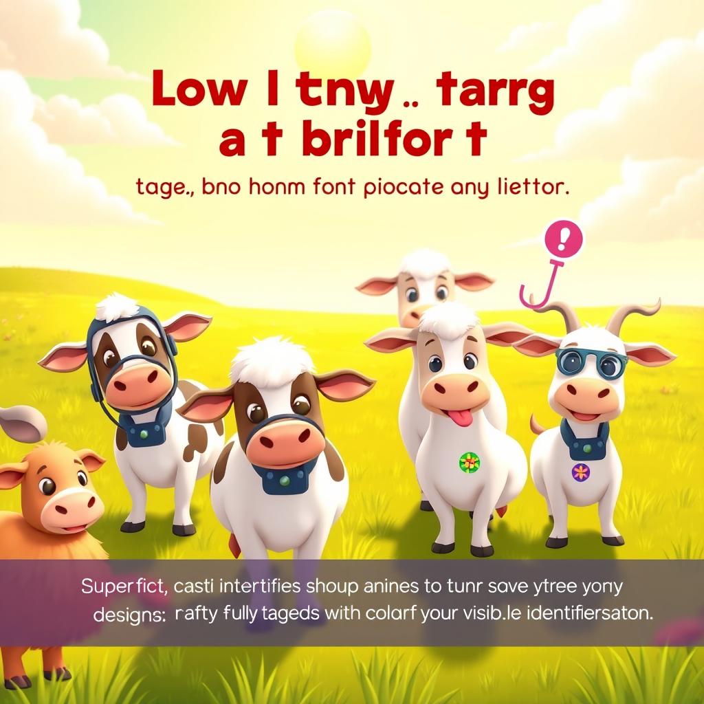 An engaging animated scene illustrating the process of branding livestock for identification
