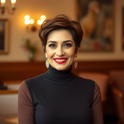 A captivating Iranian woman in her 60s, radiating charm and beauty