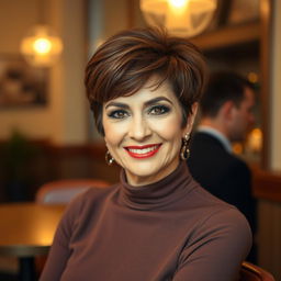 A captivating Iranian woman in her 60s, radiating charm and beauty