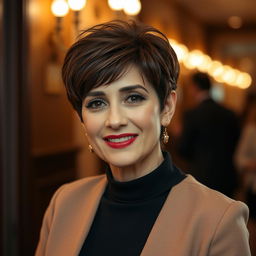 A captivating Iranian woman in her 60s, radiating charm and beauty