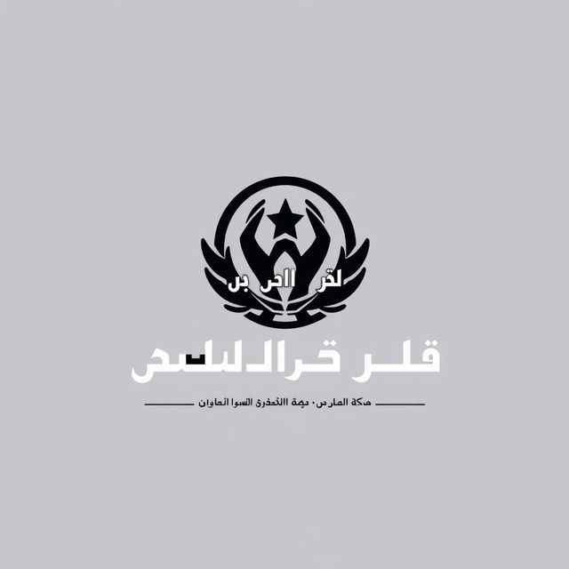 A modern and dynamic logo design for "ناحیه مقاومت بسیج شهید مفتح", incorporating elements of strength, unity, and patriotism