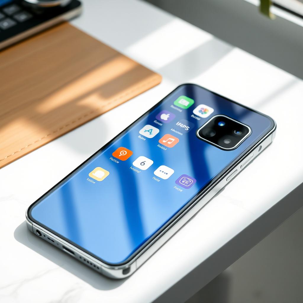 A beautifully designed and modern smartphone representing a collaboration between Apple and Samsung