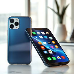 A beautifully designed and modern smartphone representing a collaboration between Apple and Samsung