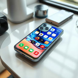 A beautifully designed and modern smartphone representing a collaboration between Apple and Samsung