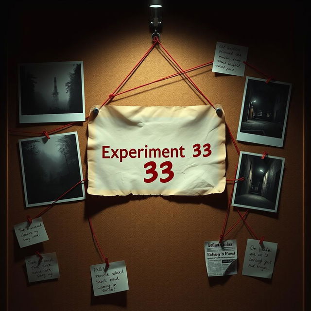 A realistic and detailed image of a corkboard used in a police investigation