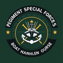 A round badge design featuring 'REGIMENT SPECIAL FORCES' at the top arc, and 'BOAT HANDLING COURSE' at the bottom arc