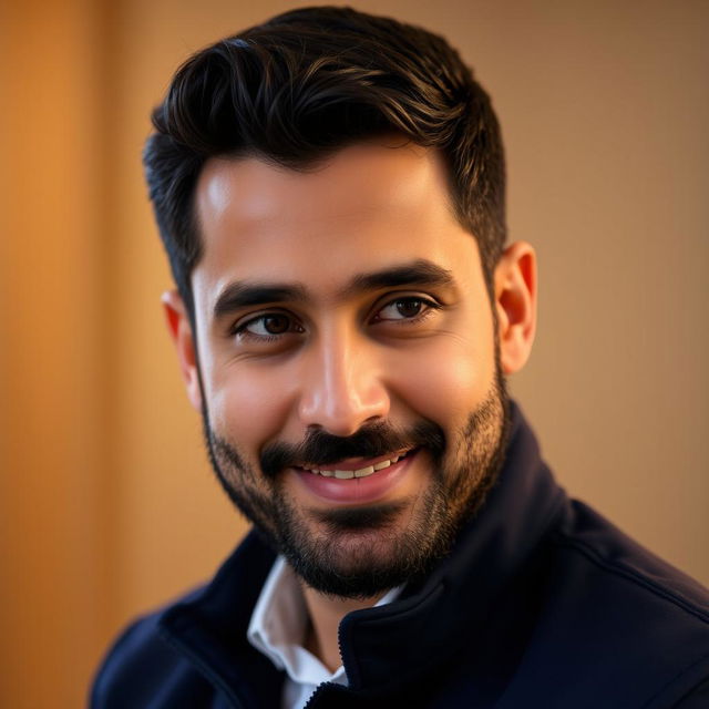 A portrait of a man named Usman, showcasing a thoughtful expression