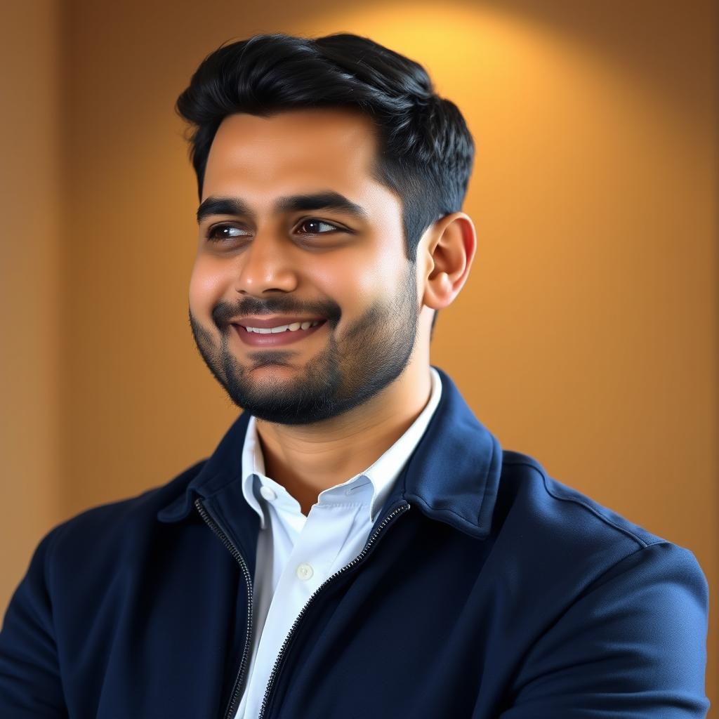 A portrait of a man named Usman, showcasing a thoughtful expression