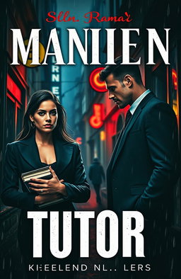 A dark and intriguing book cover for a novel about a female tutor and a mafia man