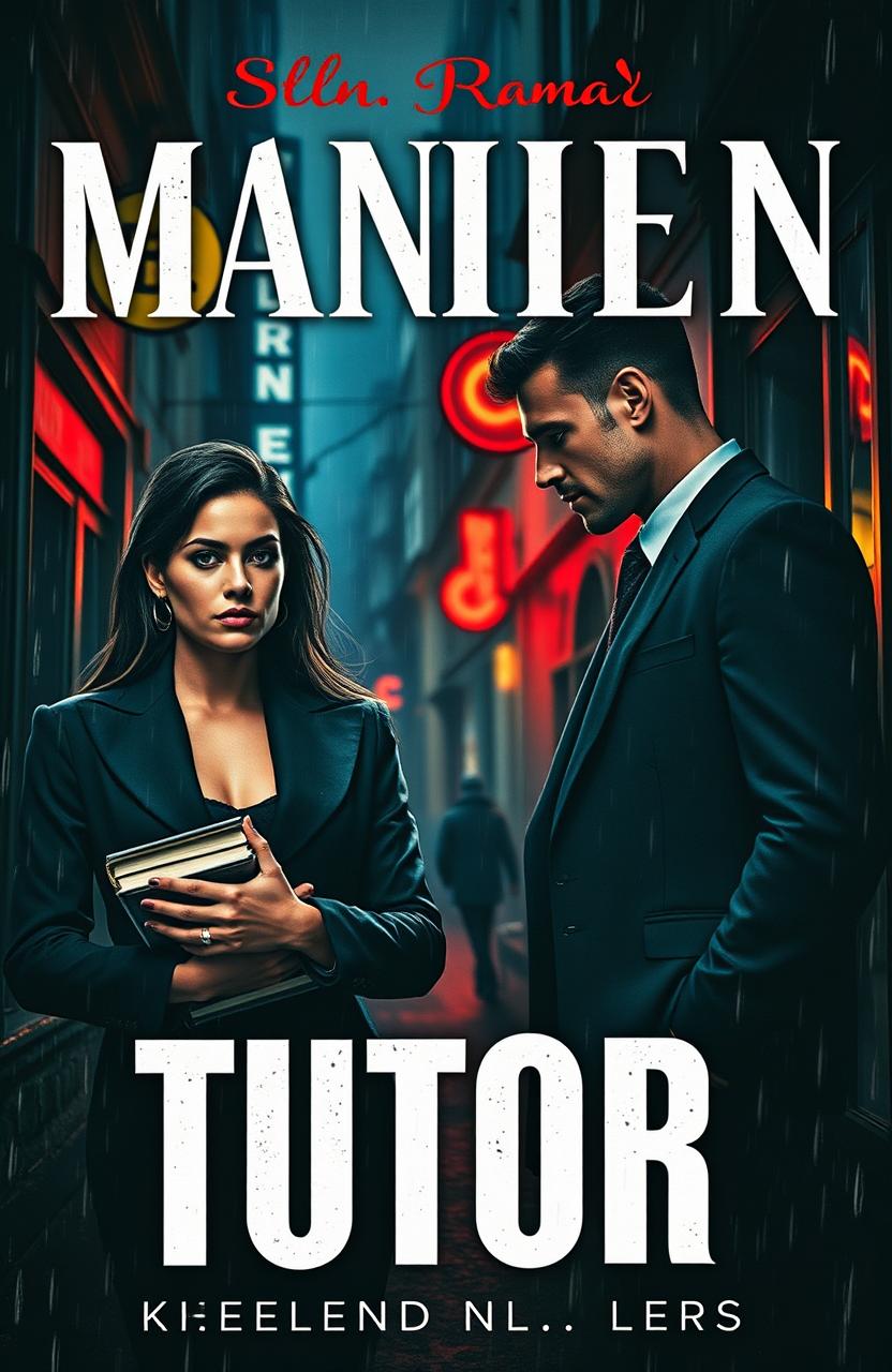 A dark and intriguing book cover for a novel about a female tutor and a mafia man