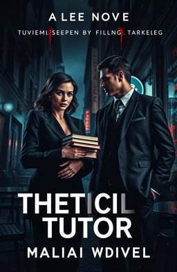 A dark and intriguing book cover for a novel about a female tutor and a mafia man