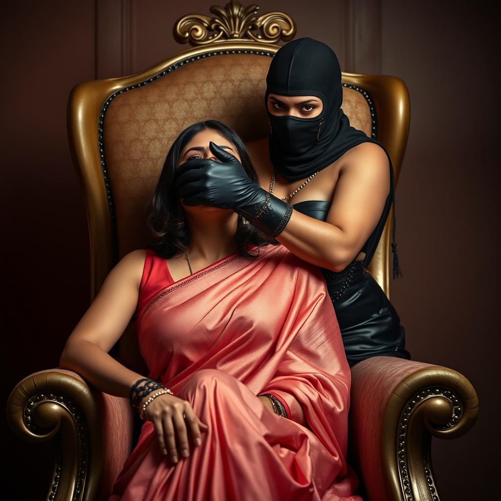 Two sexy Indian women, Sara and Tara, in a captivating and intense scene