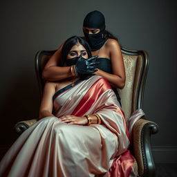 Two sexy Indian women, Sara and Tara, in a captivating and intense scene